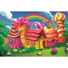 Фотобаннер, 300×200 см, с фотопечатью, люверсы шаг 1 м, «Пряничный домик», Greengo