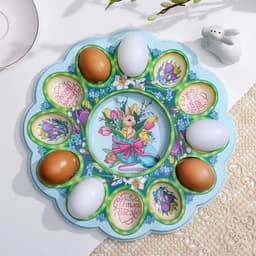 Подставка для 12 яиц и кулича «Кролик», 30×30 см