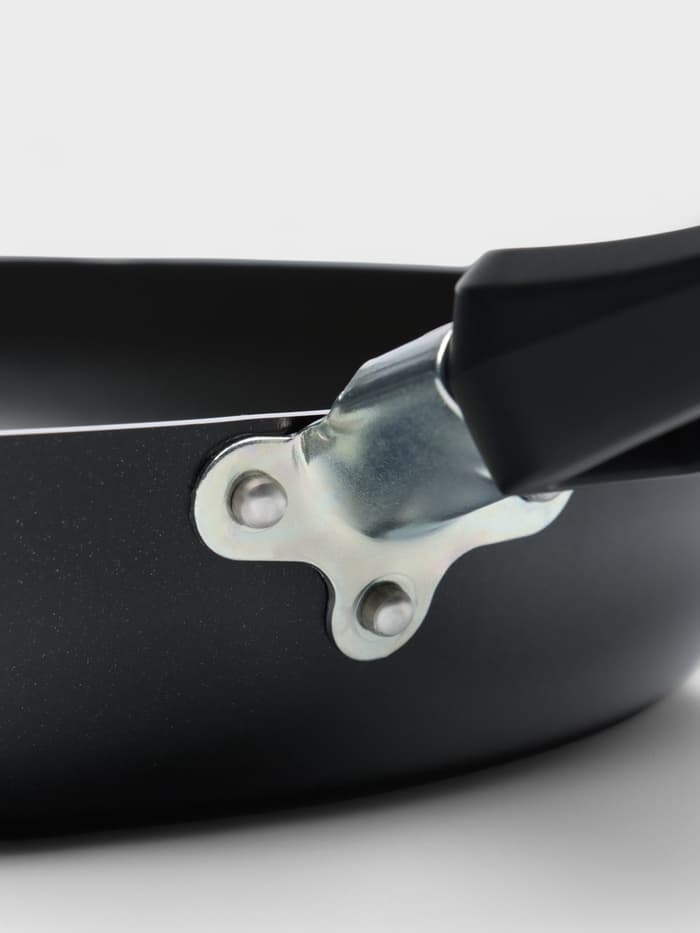 Сковорода Consul, d=20 см, пластиковая ручка, стеклянная крышка, антипригарное покрытие, алюминий, чёрная