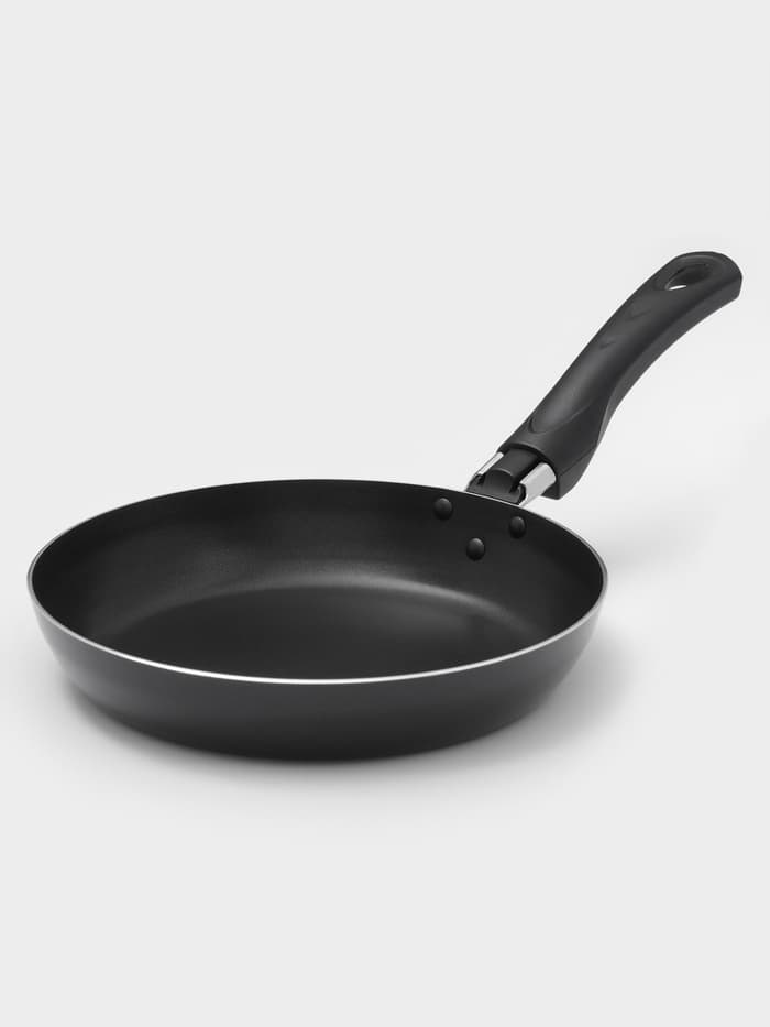 Сковорода Consul, d=20 см, пластиковая ручка, стеклянная крышка, антипригарное покрытие, алюминий, чёрная