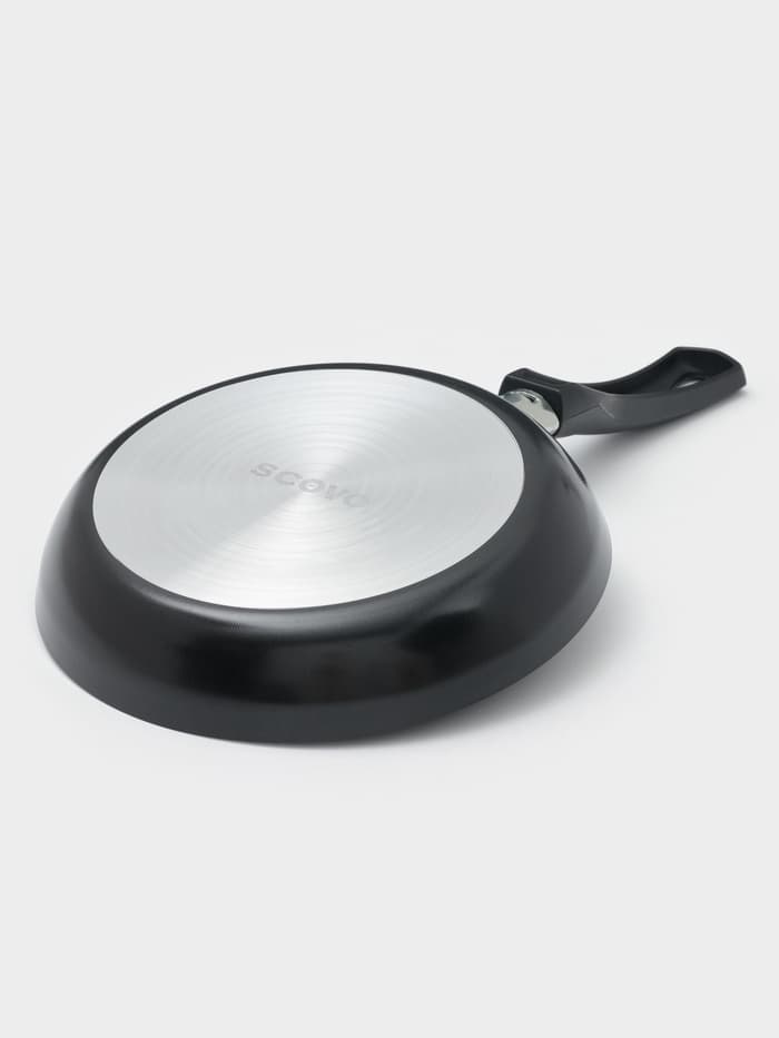 Сковорода Consul, d=20 см, пластиковая ручка, стеклянная крышка, антипригарное покрытие, алюминий, чёрная