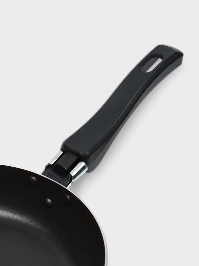 Сковорода Consul, d=20 см, пластиковая ручка, стеклянная крышка, антипригарное покрытие, алюминий, чёрная