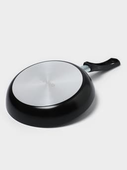 Сковорода Consul, d=22 см, пластиковая ручка, стеклянная крышка, антипригарное покрытие, алюминий, чёрная