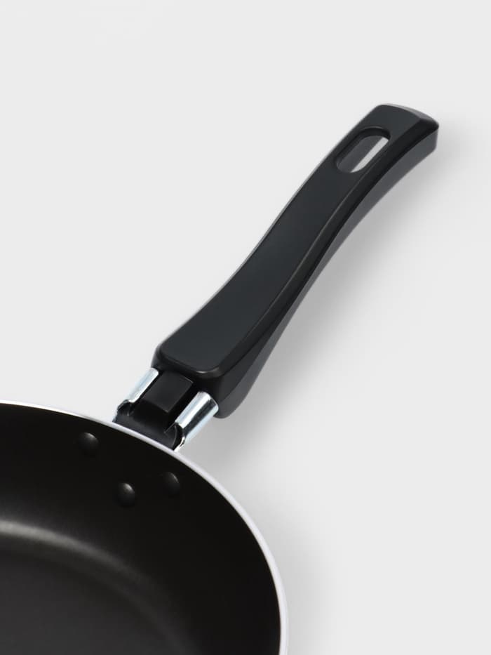Сковорода Consul, d=22 см, пластиковая ручка, стеклянная крышка, антипригарное покрытие, алюминий, чёрная