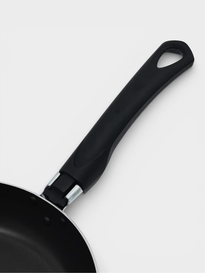 Сковорода Consul, d=24 см, пластиковая ручка, стеклянная крышка, антипригарное покрытие, алюминий, чёрная