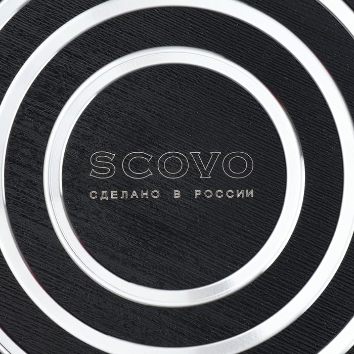 Сковорода Consul, d=24 см, пластиковая ручка, стеклянная крышка, антипригарное покрытие, алюминий, чёрная