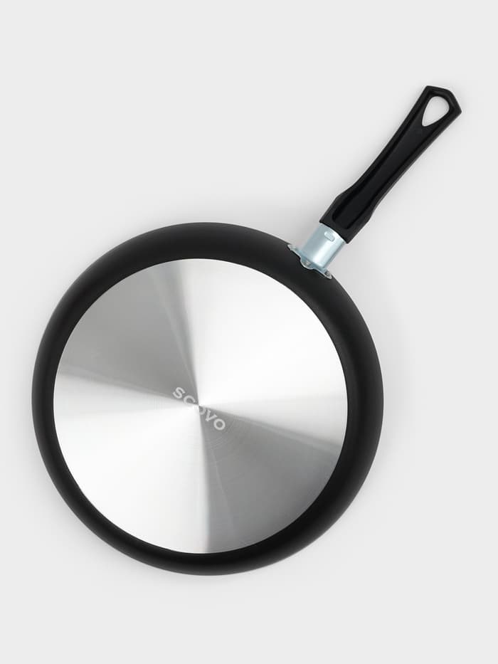 Сковорода Consul, d=28 см, пластиковая ручка, стеклянная крышка, антипригарное покрытие, алюминий, чёрная