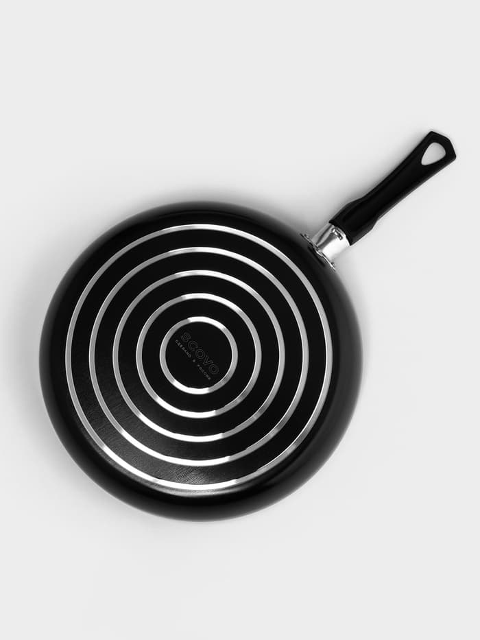 Сковорода Consul, d=28 см, пластиковая ручка, стеклянная крышка, антипригарное покрытие, алюминий, чёрная