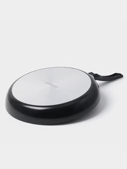 Сковорода Consul, d=28 см, пластиковая ручка, стеклянная крышка, антипригарное покрытие, алюминий, чёрная