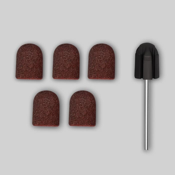 Набор для аппаратного маникюра и педикюра, основа, колпачки 5 шт., d=13×19 мм, абразивность 180