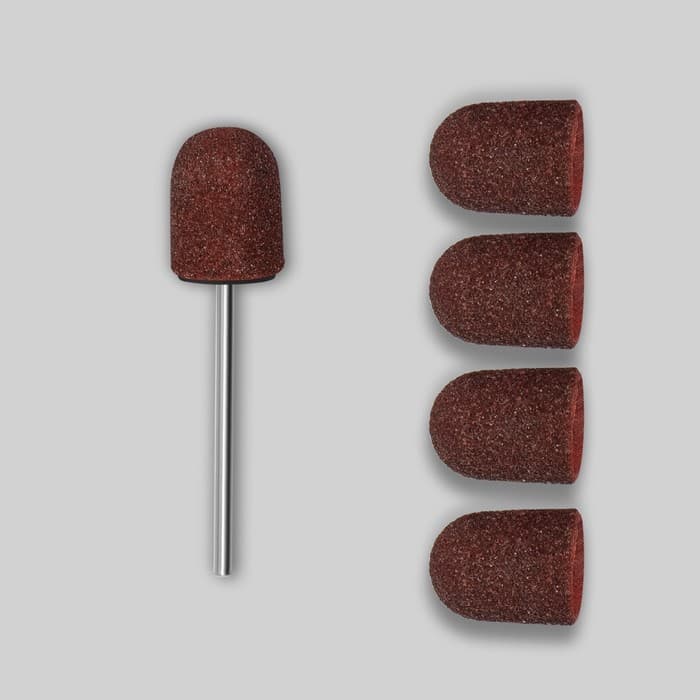 Набор для аппаратного маникюра и педикюра, основа, колпачки 5 шт., d=13×19 мм, абразивность 180