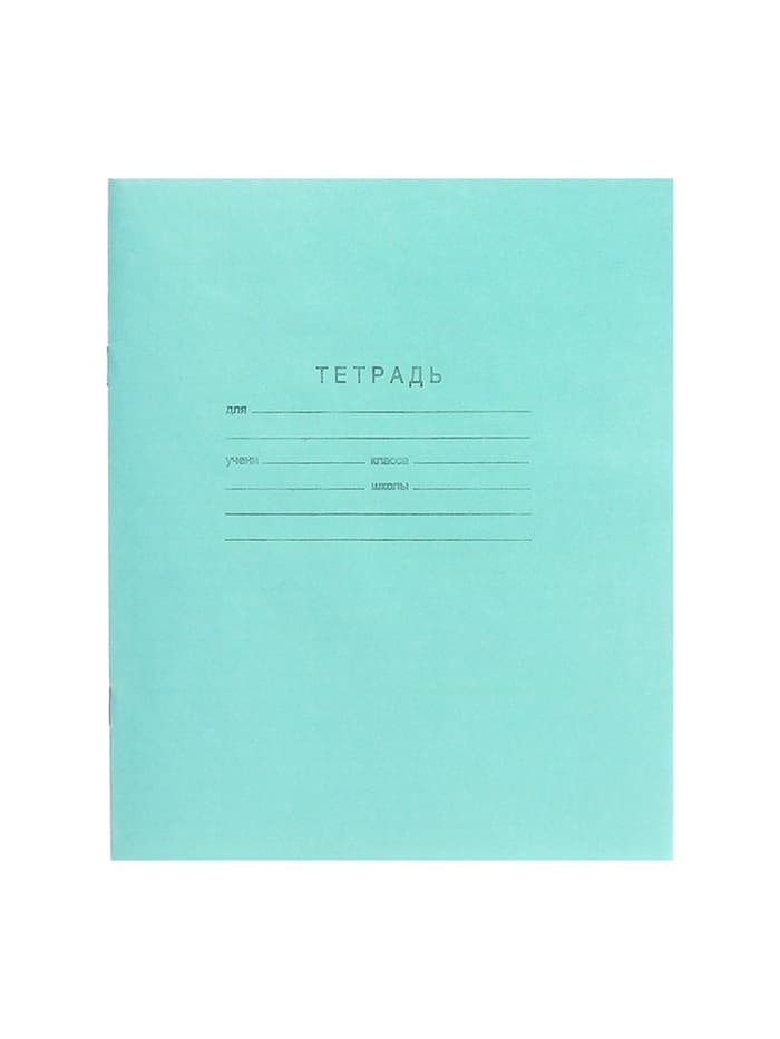 Тетрадь 12 листов в клетку «Зелёная обложка», плотность 60 г/м²