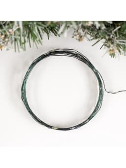 Гирлянда «Нить» 5 м, роса, IP20, зелёная нить, 50 LED, 2 режима, от батареек АА×3, свечение мульти