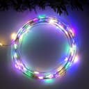 Гирлянда «Нить» 5 м, роса, IP20, серебристая нить, 100 LED, 2 режима, от батареек AAх3, свечение мульти