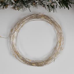 Гирлянда «Нить» 5 м, роса, IP20, серебристая нить, 100 LED, 2 режима, от батареек AAх3, свечение мульти