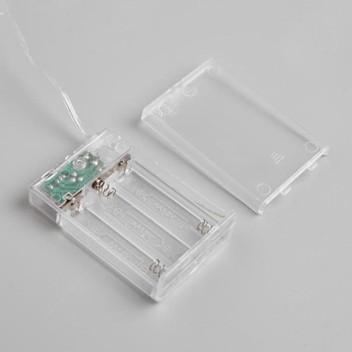 Гирлянда «Нить» 5 м, роса, IP20, серебристая нить, 100 LED, 2 режима, от батареек AAх3, свечение мульти