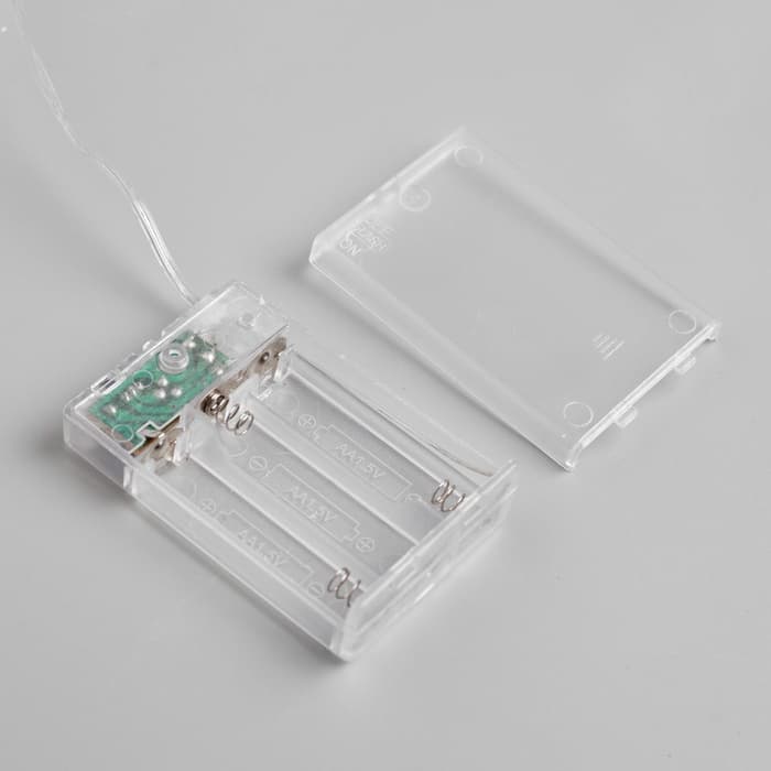 Гирлянда «Нить» 5 м, роса, IP20, серебристая нить, 100 LED, 2 режима, от батареек AAх3, свечение мульти