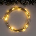 Гирлянда «Нить» 5 м, роса, IP65, серебристая нить, 50 LED, 8 режимов, от батареек АА×3, свечение тёплое белое