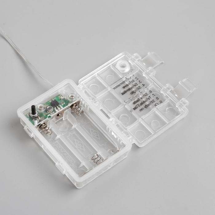 Гирлянда «Нить» 5 м, роса, IP65, серебристая нить, 50 LED, 8 режимов, от батареек АА×3, свечение тёплое белое