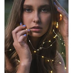 Гирлянда «Нить» 5 м, роса, IP65, серебристая нить, 50 LED, 8 режимов, от батареек АА×3, свечение тёплое белое