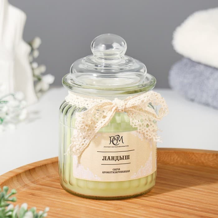 Ароматическая свеча в банке «Ландыш» 180 г, время горения 45 ч