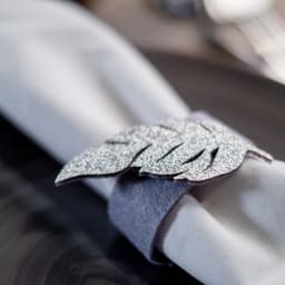 Кольцо для салфетки «Доляна» Silver feather, 4.8×6.5 см, фетр