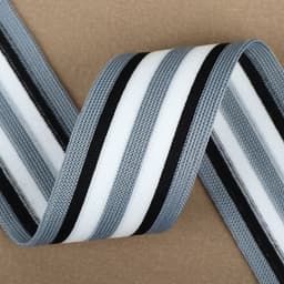 Тесьма трикотажная лампас 40 мм, 9±0.5 м, серая, чёрная, белая