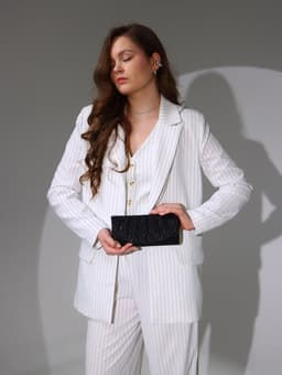 Сумка-клатч вечерняя на магните, на серебристой цепочке, блестящая, чёрная