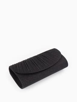 Сумка-клатч вечерняя на магните, на серебристой цепочке, блестящая, чёрная