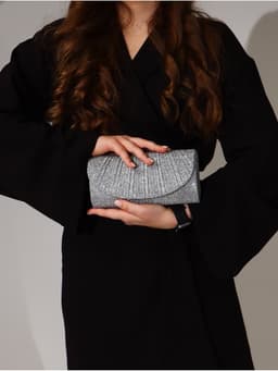 Сумка женская на магните, серебристая