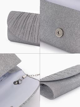 Сумка женская на магните, серебристая