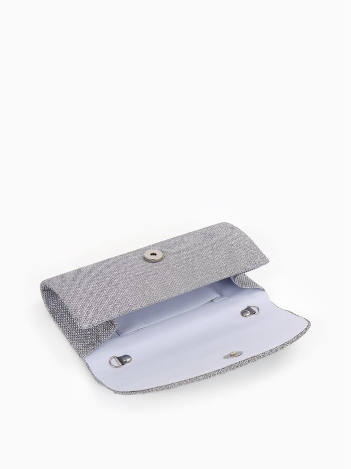 Сумка женская на магните, серебристая