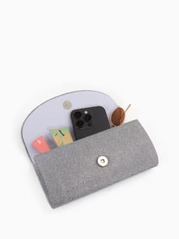 Сумка женская на магните, серебристая