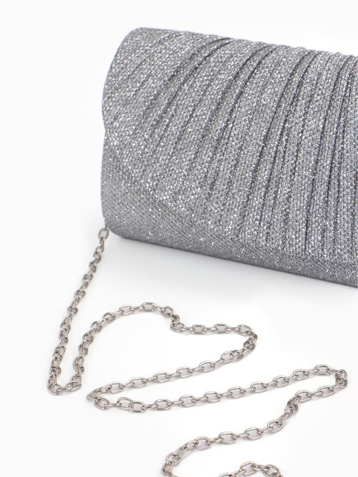 Сумка женская на магните, серебристая