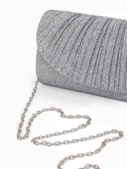 Сумка женская на магните, серебристая