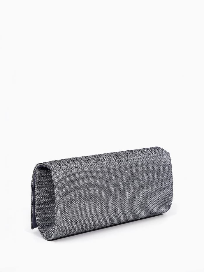 Сумка-клатч женская вечерняя на магните, на цепочке, блестящая, серебристая