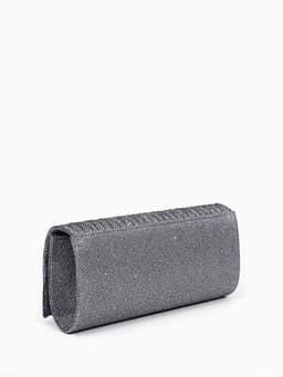 Сумка-клатч женская вечерняя на магните, на цепочке, блестящая, серебристая