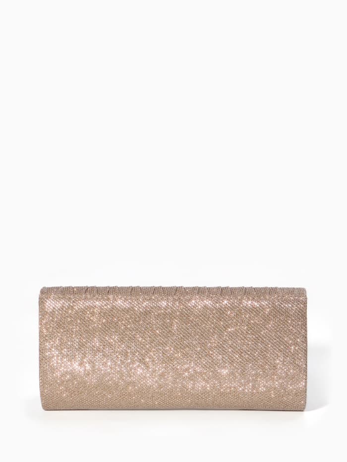 Сумка-клатч женская вечерняя на магните, на длинной цепочке, блестящая, золотистая