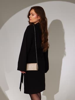 Сумка-клатч женская вечерняя на магните, на длинной цепочке, блестящая, золотистая