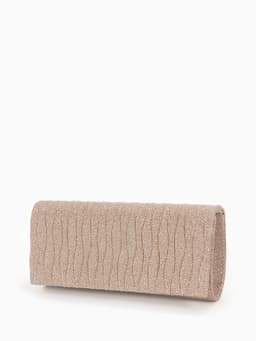 Сумка-клатч женская вечерняя на магните, на длинной цепочке, блестящая, золотистая