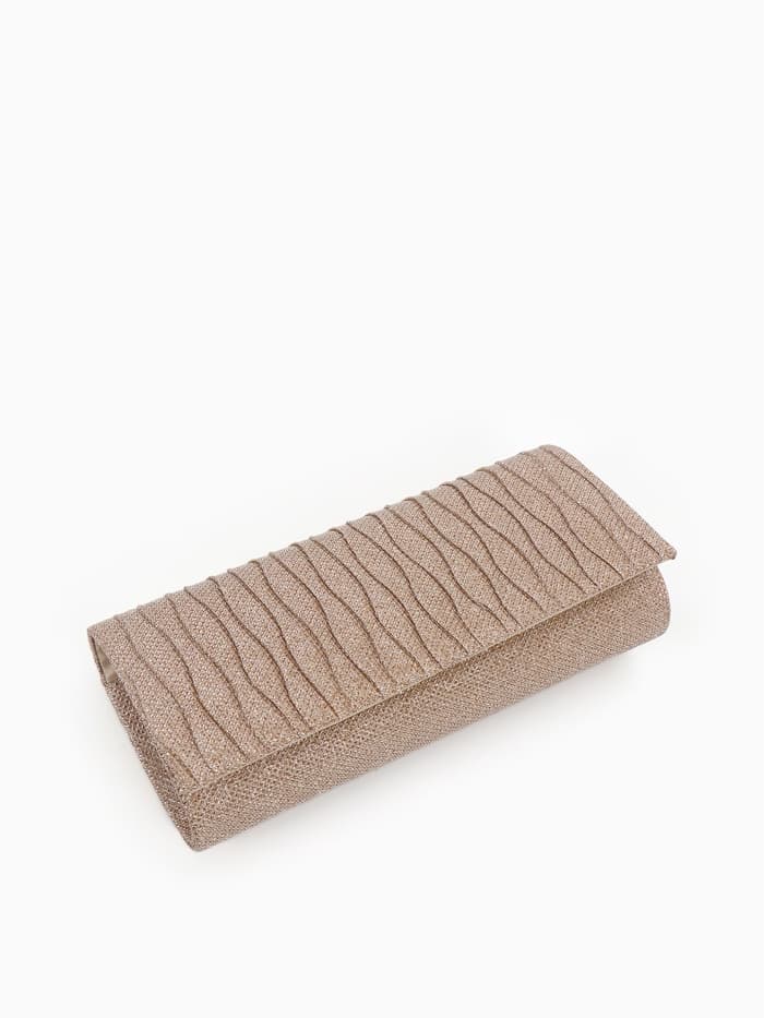 Сумка-клатч женская вечерняя на магните, на длинной цепочке, блестящая, золотистая