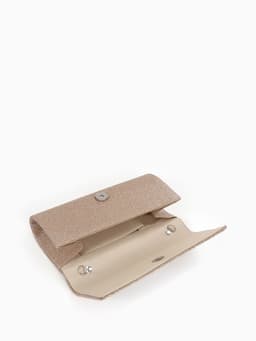 Сумка-клатч женская вечерняя на магните, на длинной цепочке, блестящая, золотистая