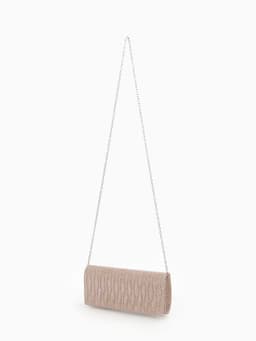 Сумка-клатч женская вечерняя на магните, на длинной цепочке, блестящая, золотистая