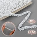 Тесьма вязаная, на резинке, 12 мм, 9±0.5 м, белая