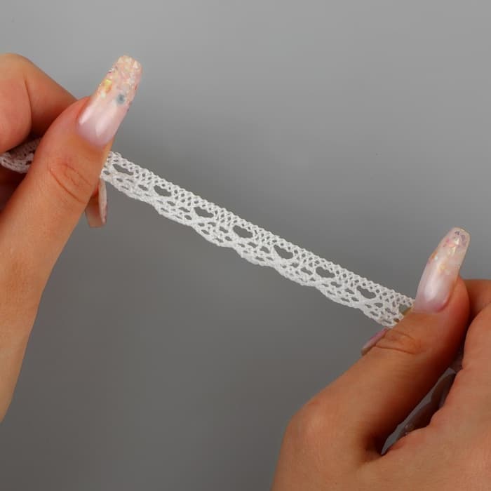 Тесьма вязаная, на резинке, 12 мм, 9±0.5 м, белая