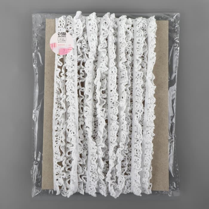 Тесьма вязаная, на резинке, 12 мм, 9±0.5 м, белая