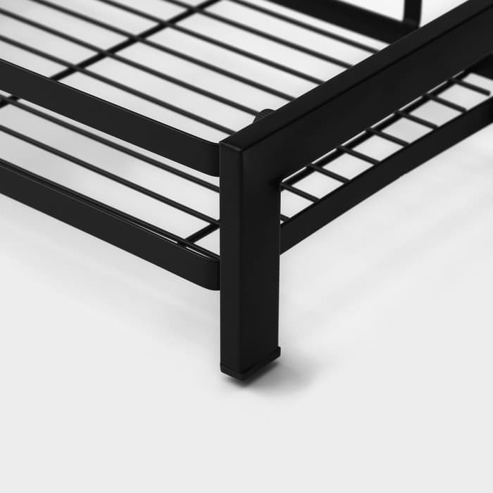 Полка для кухни 2-х ярусная Доляна, 33.5×20.5×39 см, чёрная