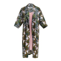 Комплект женский (халат, комбинация) KAFTAN, размер 40-42, зелёный, розовый