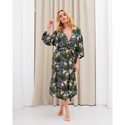 Комплект женский (халат, комбинация) KAFTAN, размер 40-42, зелёный, розовый