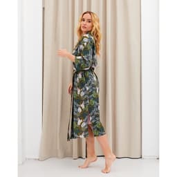 Комплект женский (халат, комбинация) KAFTAN, размер 40-42, зелёный, розовый